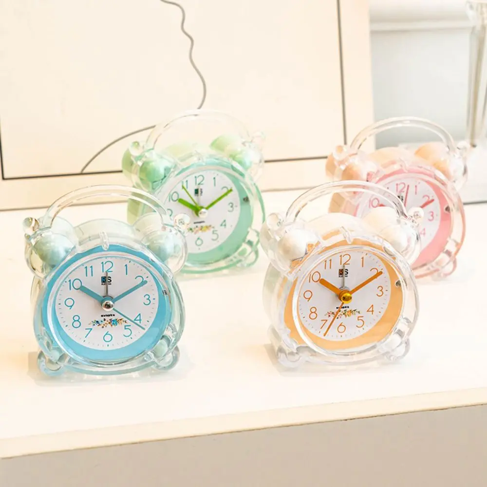 Cartoon Luminous Luminous Alarm Clock With Light Cute Silent Alarm Clock Rural Small Desk Clock Table