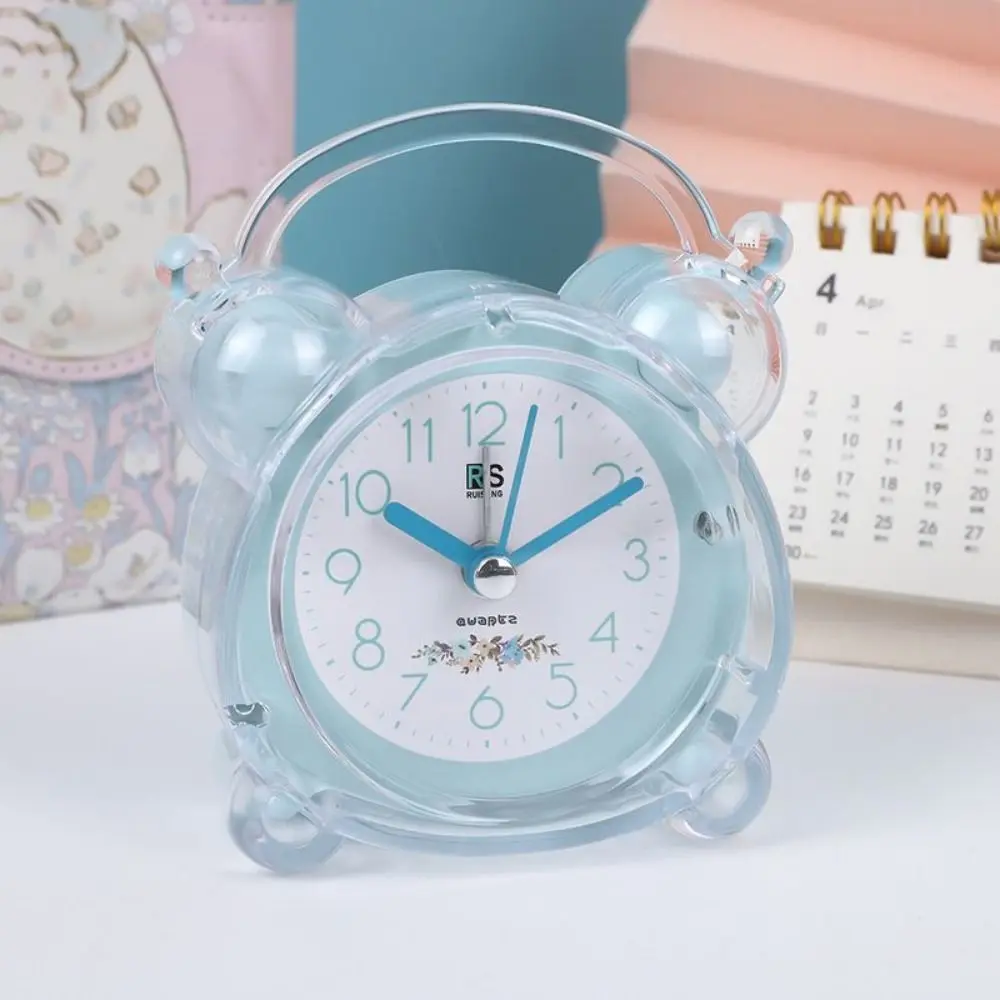 Cartoon Luminous Luminous Alarm Clock With Light Cute Silent Alarm Clock Rural Small Desk Clock Table