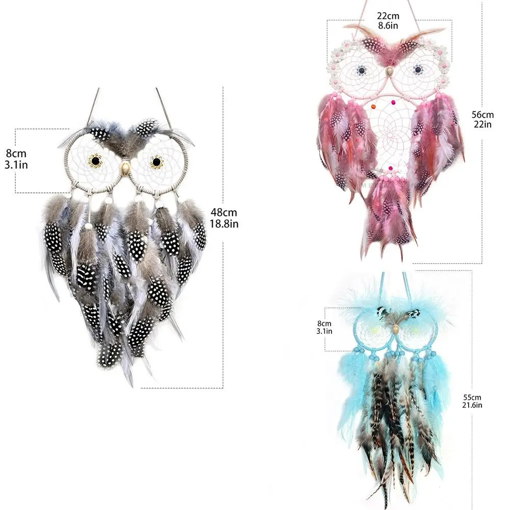 Wall Art Handmade Owl Dream Catcher Net Creative Exquisite Smart Bird Dreamcatcher Colorful Funny Wall Hanging Pendant Window