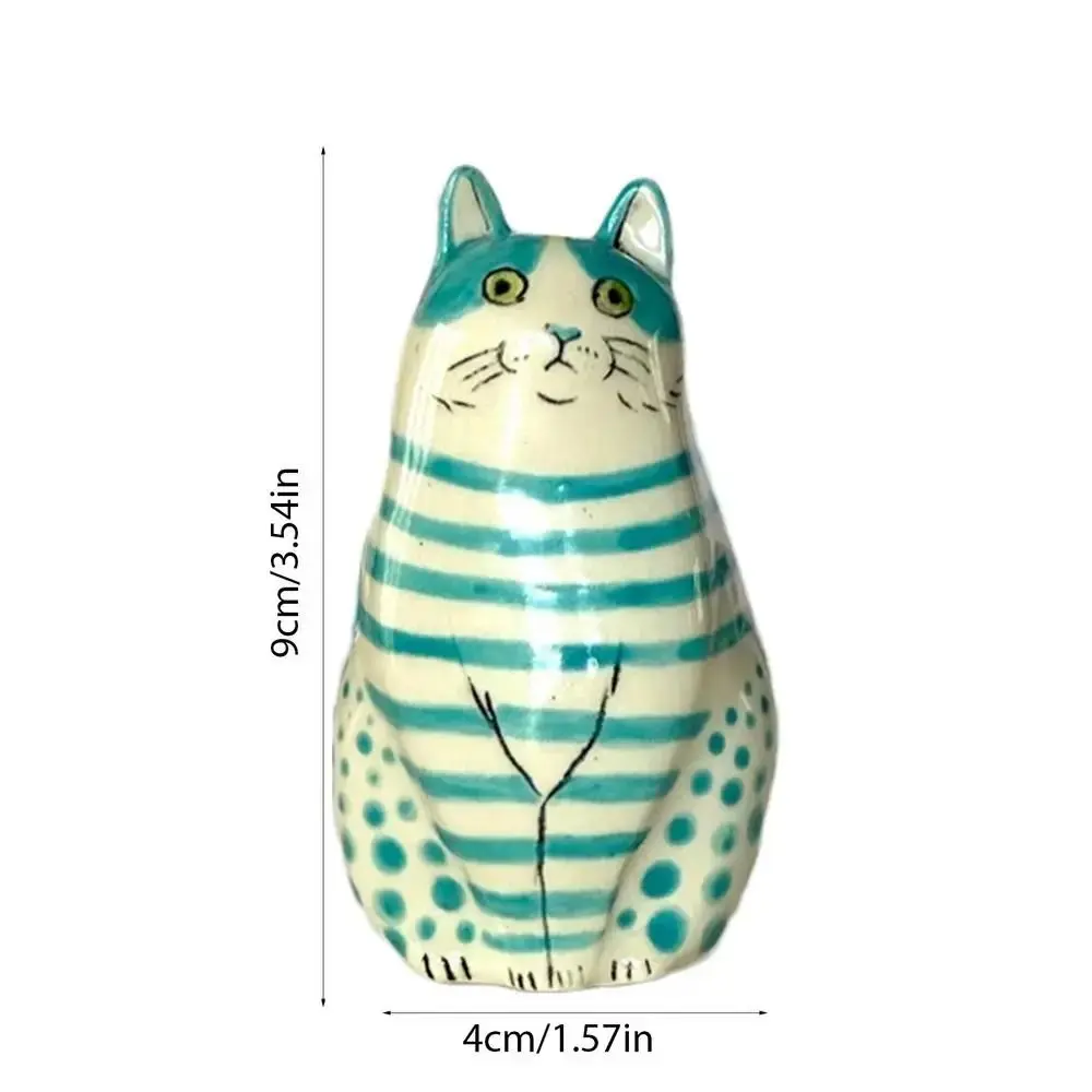 Multicolor Polka Dot Cat Vase Cute Small Caliber Tiny Animal Flower Vase Cartoon Creative Resin Cat Vase Cat Lovers