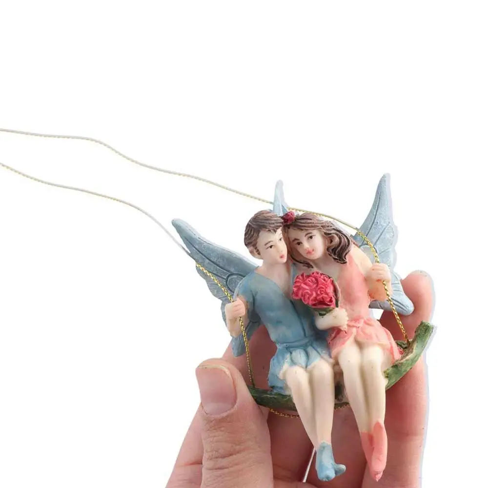 Romantic Scene Decoration Creative Landscape Couple Figurines Resin Craft Micro Landscape Flower Fairy