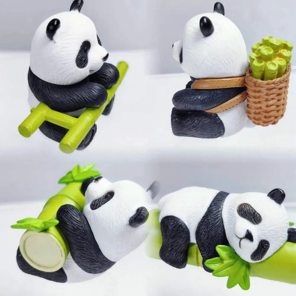 Random Style Micro Landscape Mini Panda Ornaments Resin Crafts Cartoon Simulation Panda Ornaments 3D Panda Miniatures Office