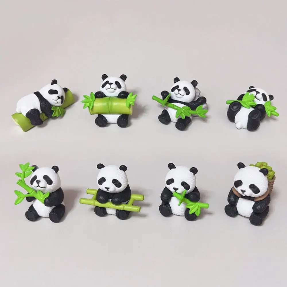 Random Style Micro Landscape Mini Panda Ornaments Resin Crafts Cartoon Simulation Panda Ornaments 3D Panda Miniatures Office