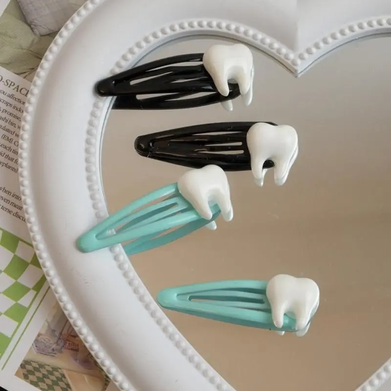 652F Tooth Clip Hairpin Y2K Girls Ornaments Headdress Hair Accessories Harajuku Barrettes Clip Bangs Hairpin