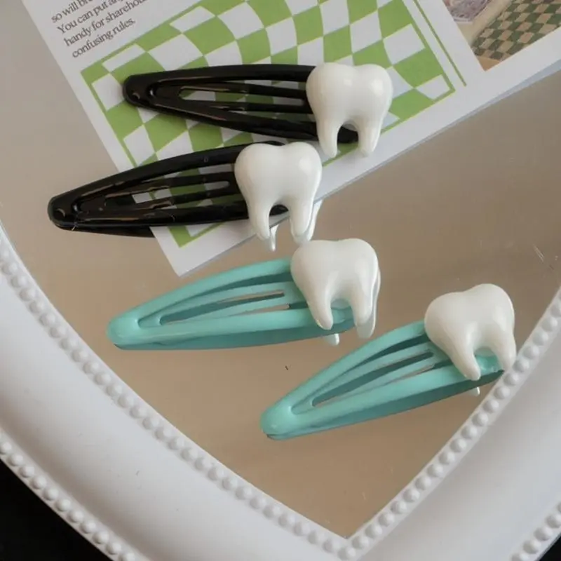 652F Tooth Clip Hairpin Y2K Girls Ornaments Headdress Hair Accessories Harajuku Barrettes Clip Bangs Hairpin