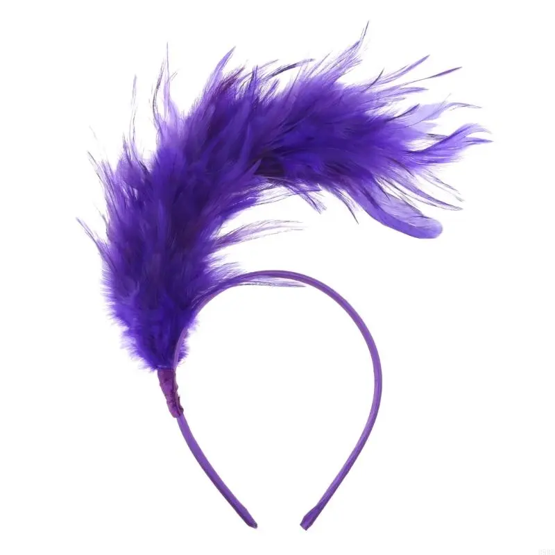 Headband 1920s Burlesque Headpiece With Feathers Flapper Headband Flapper Headpiece Mardi Gras Headband