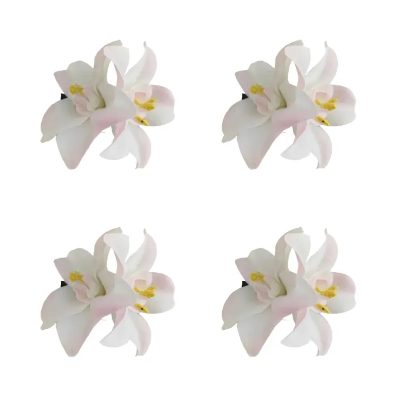 652F 4Pcs Elegant Hawaiian Hibiscus Hair Clip Floral Hair Accessory Festival Hair Decoration for Vacation Photo Outfits