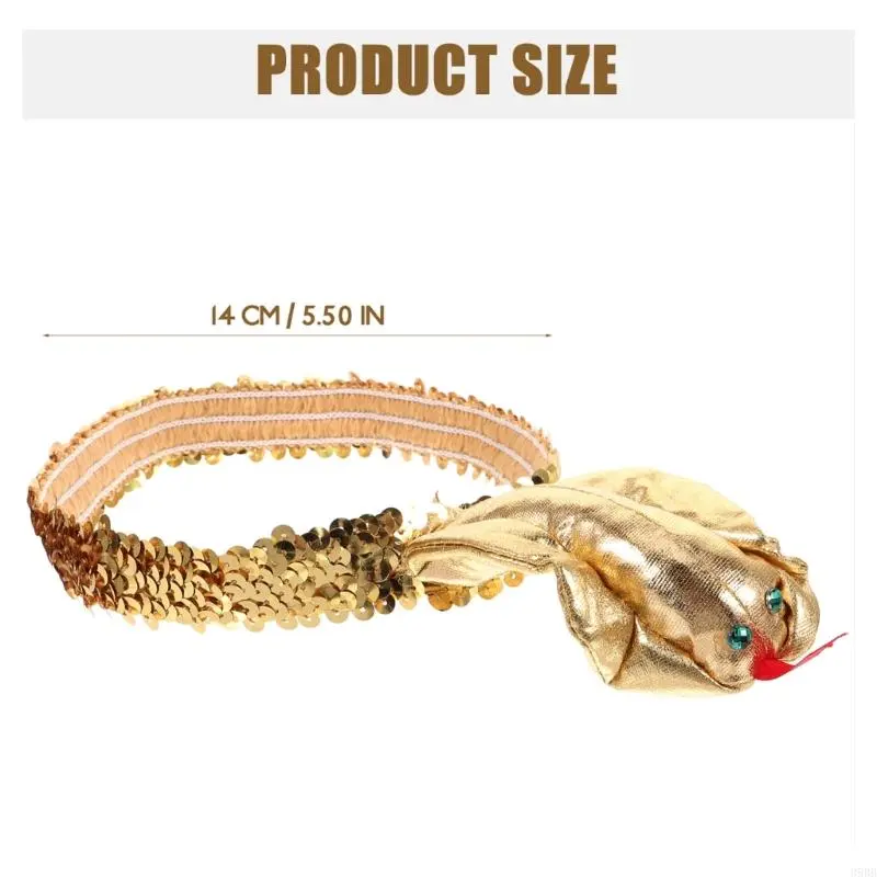 652F Pharaoh Egyptian Headband Hair Hoop Snake Halloween Hair Holder Carnivals Party Headwear for Teenagers Adult