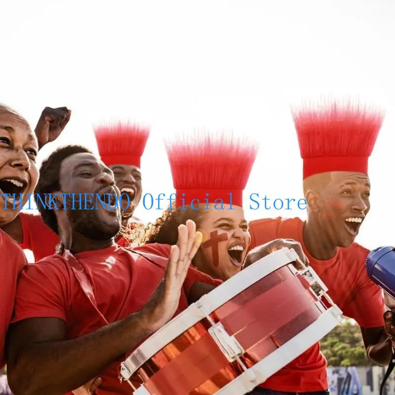 39BB Hairy Head Cover Sports Fan Adorkable Wigs Headgear for Party Fun