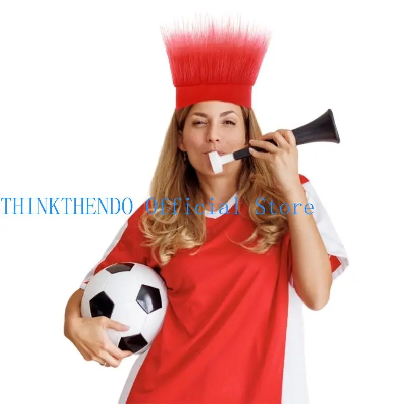 39BB Hairy Head Cover Sports Fan Adorkable Wigs Headgear for Party Fun