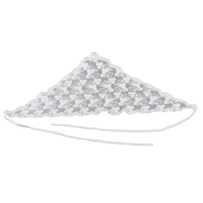652F Fashionable Lace Scarf Delicate Embroidery Headwear Wrap Cloth Comfortable for Everyday Commute or Special Occasion