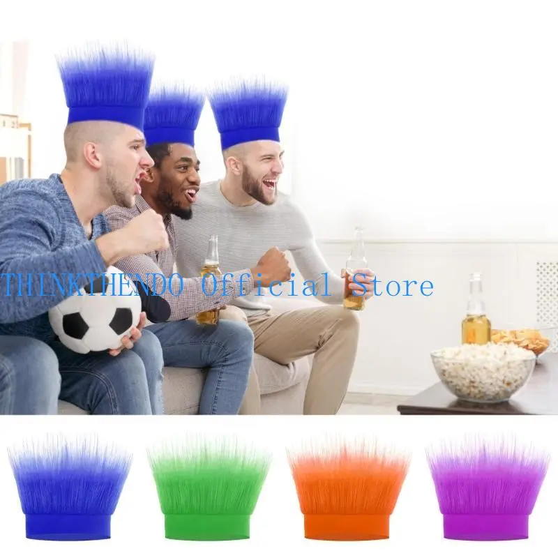 39BB Hairy Head Cover Sports Fan Adorkable Wigs Headgear for Party Fun