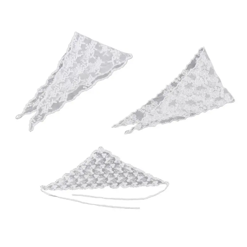 652F Fashionable Lace Scarf Delicate Embroidery Headwear Wrap Cloth Comfortable for Everyday Commute or Special Occasion