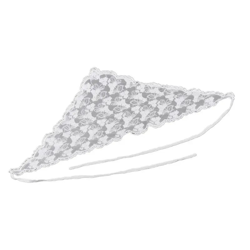 652F Fashionable Lace Scarf Delicate Embroidery Headwear Wrap Cloth Comfortable for Everyday Commute or Special Occasion