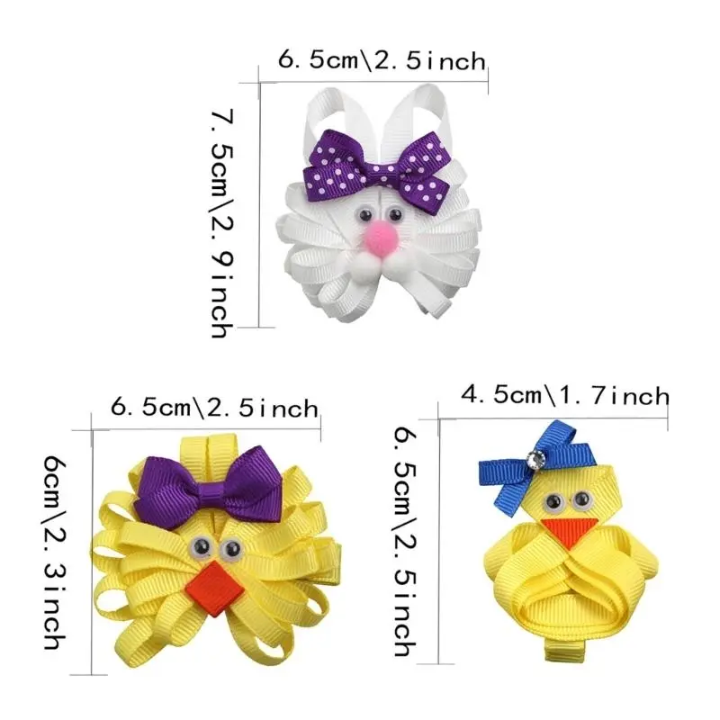 652F Lovely Easter Theme Chick/Bunnies Hair Clip Hair Accessories Hair Barrette For Spring Holiday Celebration And Daily Wear