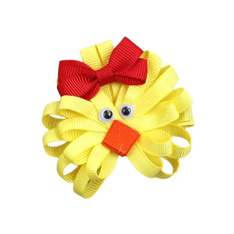 652F Lovely Easter Theme Chick/Bunnies Hair Clip Hair Accessories Hair Barrette For Spring Holiday Celebration And Daily Wear