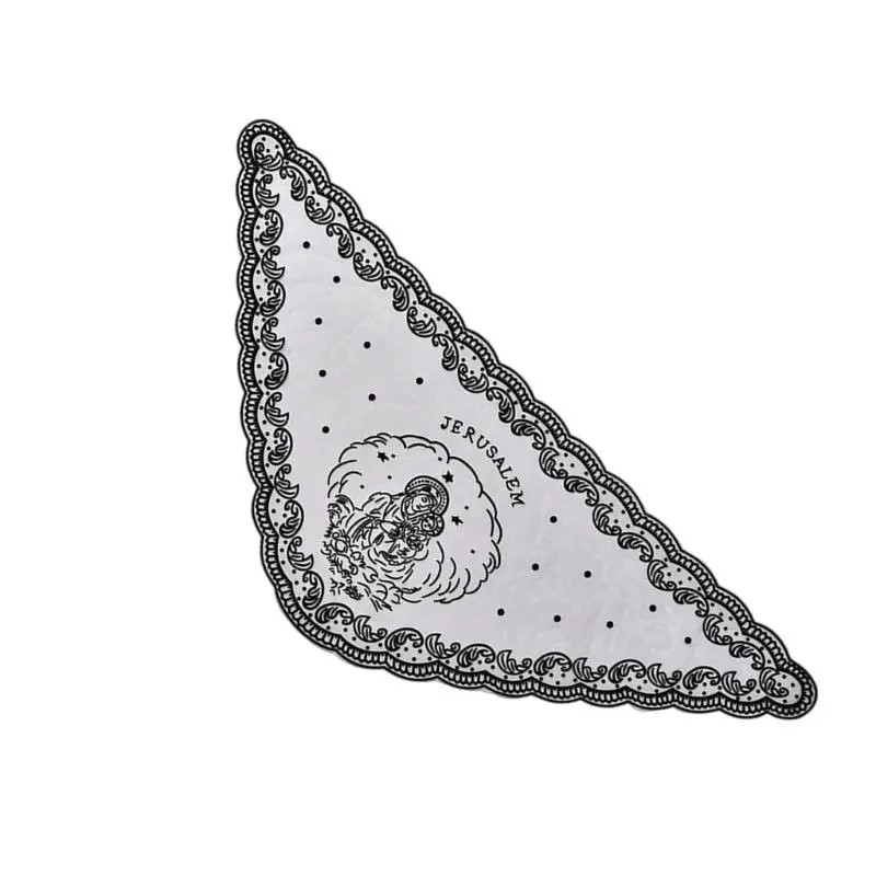 652F Classical Catholic Shawl Triangular Scarf Headband with Delicate Stitching for Prayer Gatherings and Fashion Accessories