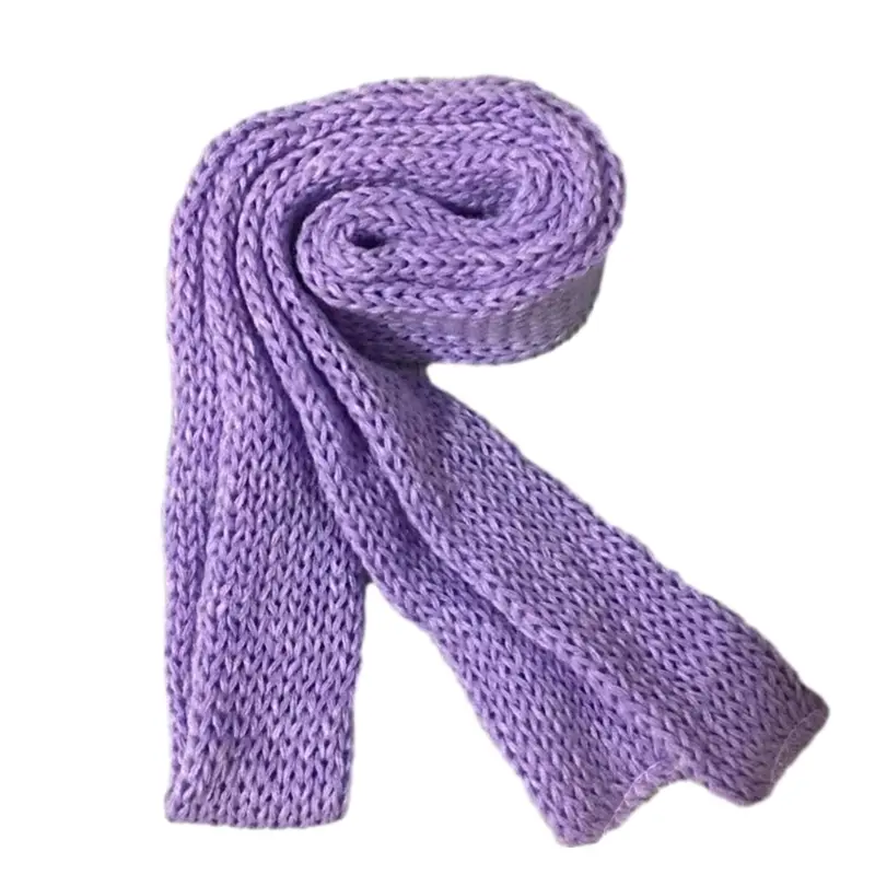 652F Strip Scarf for Women Long Skinny Belt Necktie Neck Scarf Y2K Girls Photo Props Long Neckerchief Skinny Scarf Necktie