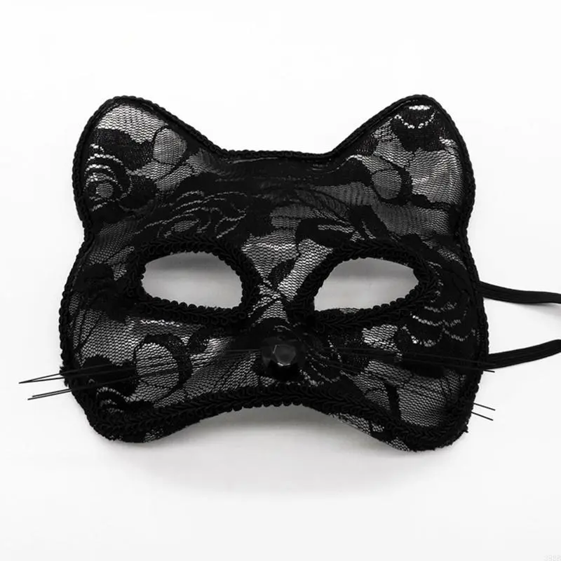 39BB for Cat Lace Mask Halloween Party Masks Lace Mask Masquerade Sexy Lace Face