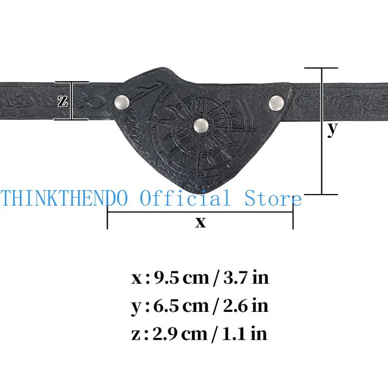 652F Medieval Pirate Eye Patches Vintage Embossed Leather Eye Mask Medieval Costume Accessories For Men Halloween Role Play