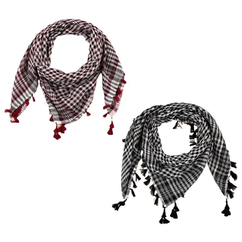 652F Versatile Headwrap Shemagh Scarf for Muslims Arab Keffiyeh Headscarf for Arabian Dubai  Tactics Neck Wrap Scarf