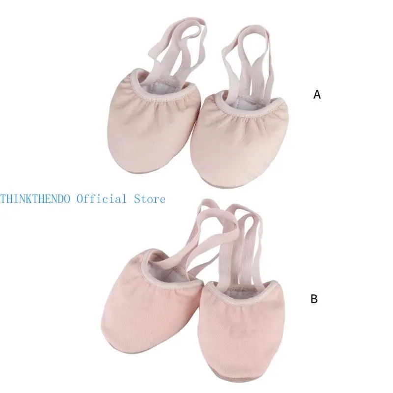 652F Half Soles Dance Shoes Pirouette Stretch Canvas/Leather Flexibility for Adult Womens Girls Dance Lover New Year Gifts
