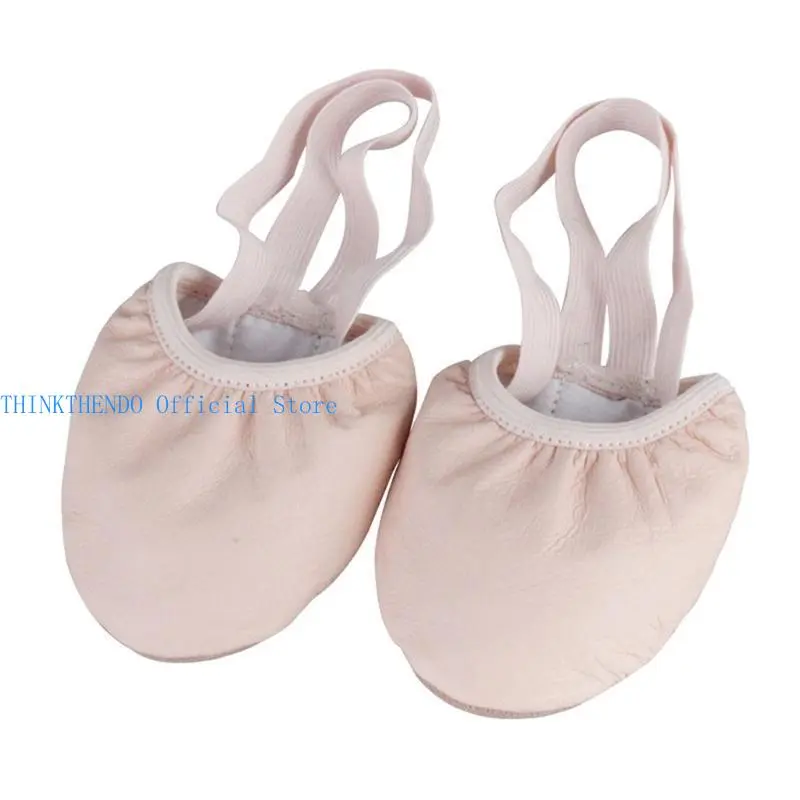 652F Half Soles Dance Shoes Pirouette Stretch Canvas/Leather Flexibility for Adult Womens Girls Dance Lover New Year Gifts