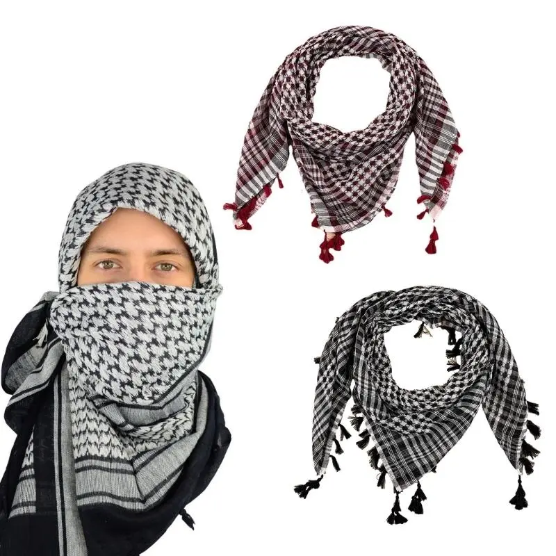 652F Versatile Headwrap Shemagh Scarf for Muslims Arab Keffiyeh Headscarf for Arabian Dubai  Tactics Neck Wrap Scarf