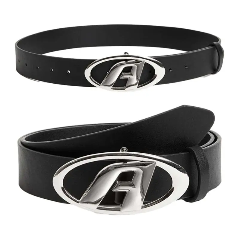 39BB Adjustable Letter Shape Buckles Thin Waist Belt Modern Style Belt Hot Girls Women Waist Belt for Coat Skirts Jeans