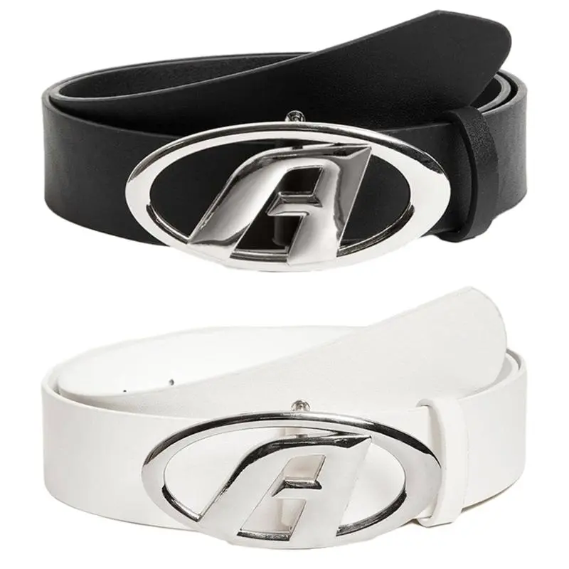 39BB Adjustable Letter Shape Buckles Thin Waist Belt Modern Style Belt Hot Girls Women Waist Belt for Coat Skirts Jeans