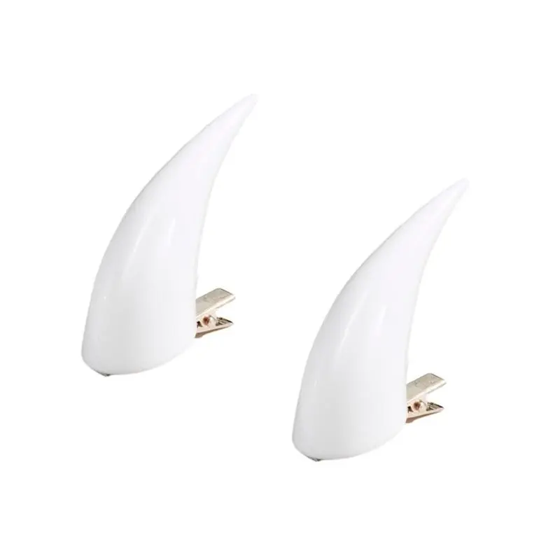 652F 2PCS Devil Horn Hair Clip Set for Adult Kids Novelty Dark Series Horn Side Clip Party Stage Performances Costume Hairpin