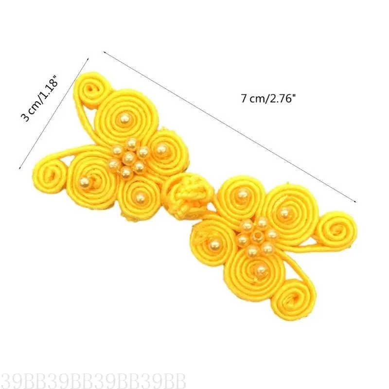 39BB Butterfly Chinese Traditional Button Sewing Crafted Frog Buttons Sew On for DIY Handcraft Cheongsam Embellishment