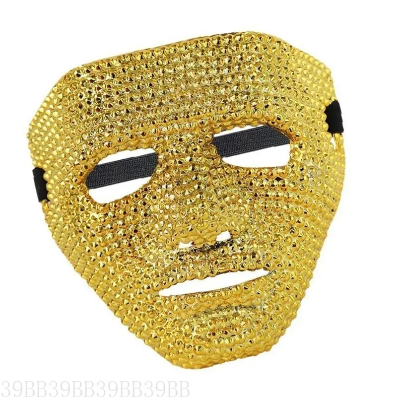 39BB Halloween Skeleton Head Mask Pumpkin Mask Rhinestones Masquerade Mask