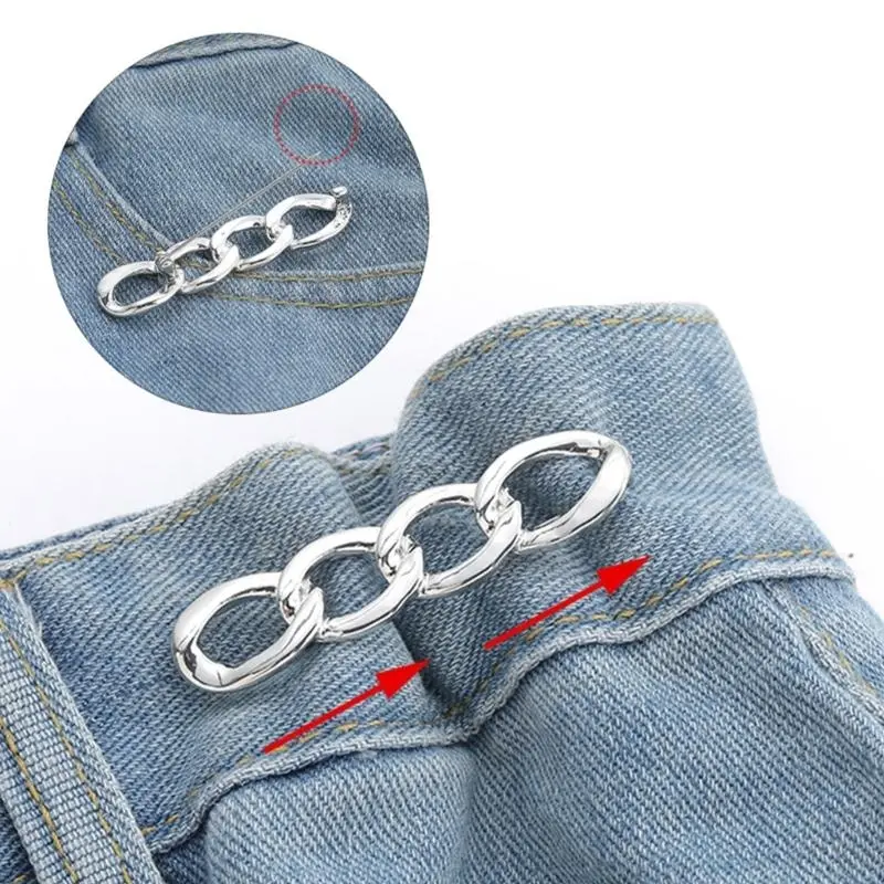 652F Pack of 3 Removable Waist Cinchers Pin Metal Clasp Pin for Jeans Trousers Dresses Cardigan Fashion Clothing Accessories