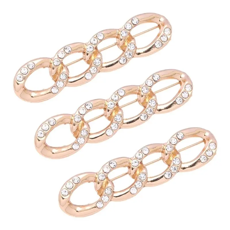 652F Pack of 3 Removable Waist Cinchers Pin Metal Clasp Pin for Jeans Trousers Dresses Cardigan Fashion Clothing Accessories