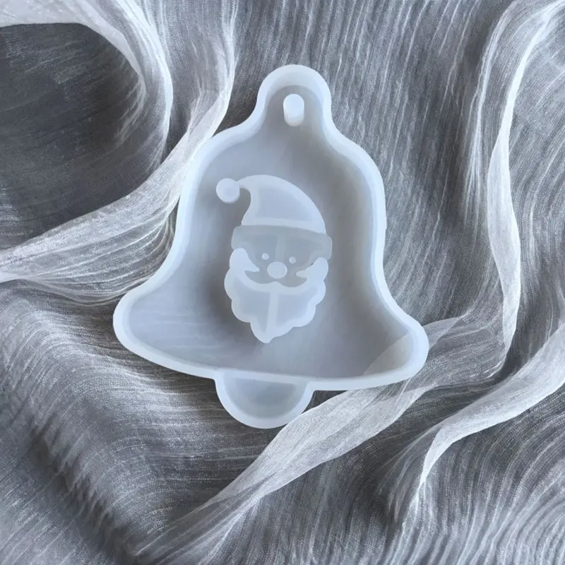652F Car Pendant Xmas Ornaments Resin Casting Mold UV Crystal Epoxy Resin Mold Christmas Tree Bell Elk Pendant Silicone Mould