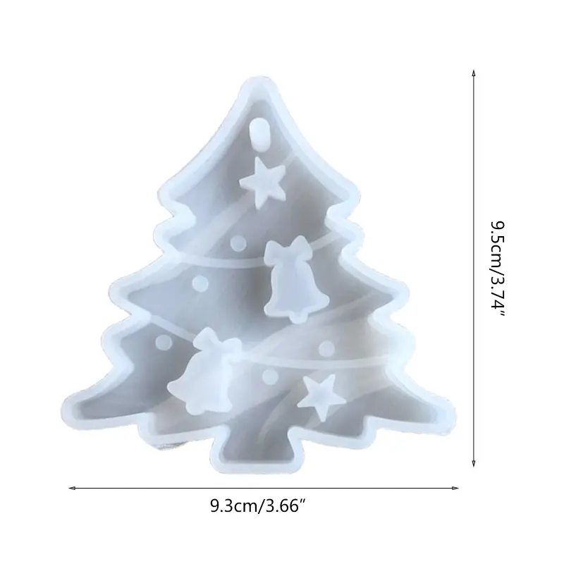 652F Car Pendant Xmas Ornaments Resin Casting Mold UV Crystal Epoxy Resin Mold Christmas Tree Bell Elk Pendant Silicone Mould