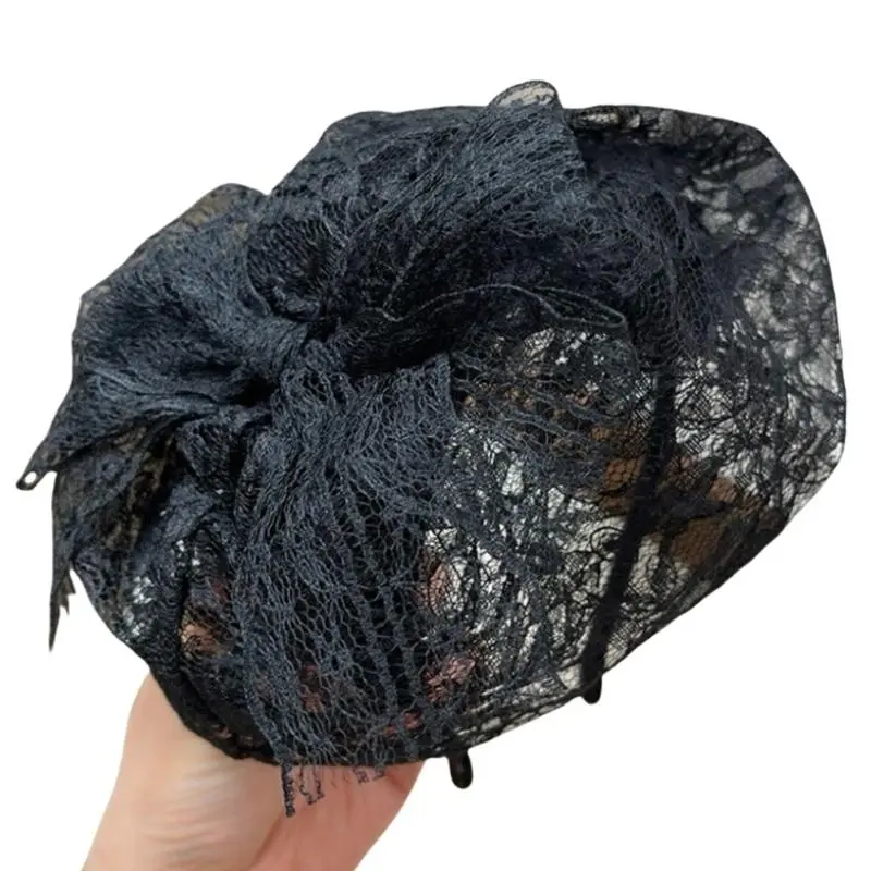 652F Fashion Lace Headband Fascinator Headband Adjustable Headpieces Party Hair Accessory Decoration For Evening Event