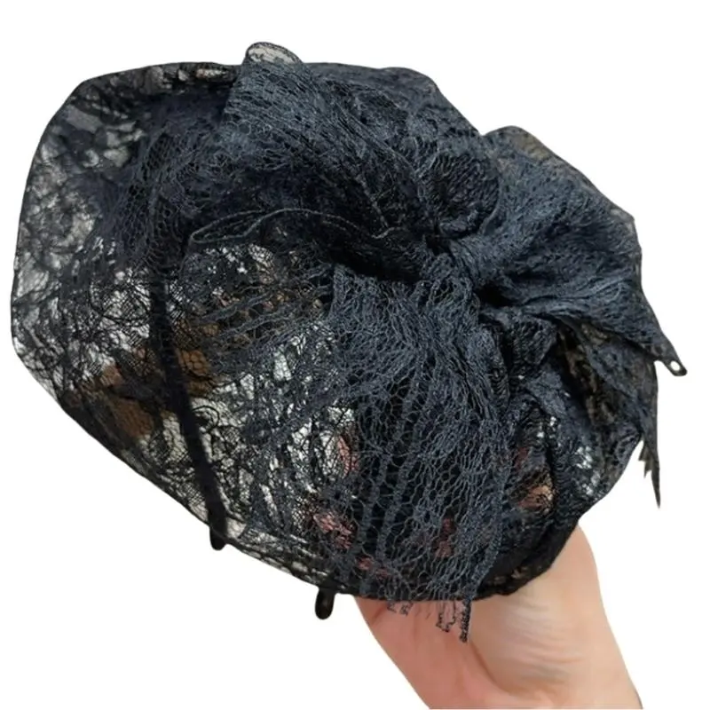 652F Fashion Lace Headband Fascinator Headband Adjustable Headpieces Party Hair Accessory Decoration For Evening Event