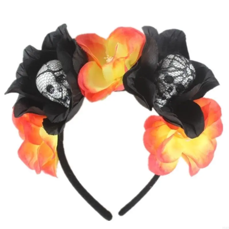 652F Halloween Skull Head Headband Headband Hair Hoop Headband Flower Decorative Headband Hair Accessories Women Perfect