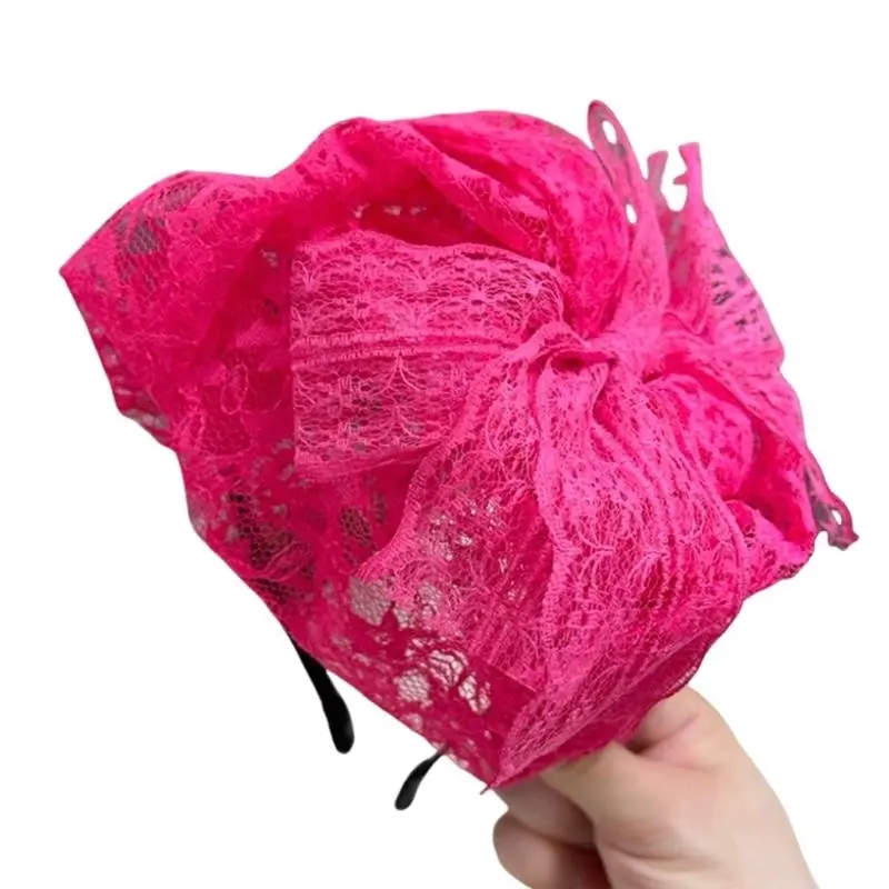 652F Fashion Lace Headband Fascinator Headband Adjustable Headpieces Party Hair Accessory Decoration For Evening Event