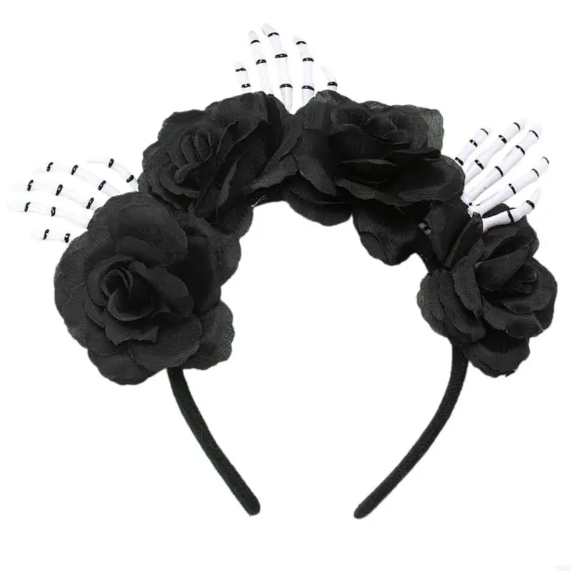 652F Halloween Skull Head Headband Headband Hair Hoop Headband Flower Decorative Headband Hair Accessories Women Perfect