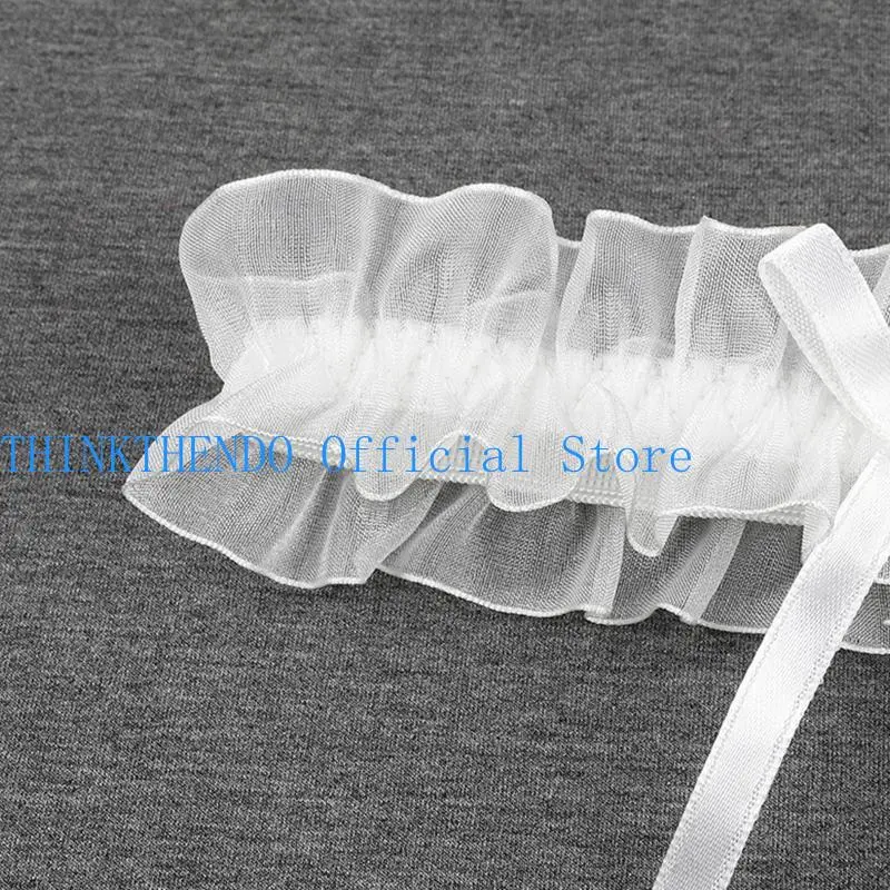 652F Wedding Bridal Garter for Women  Lace Ribbon Bowknot Princess Leg Foot Ring Stretch Prom Garter Lingerie Accessories