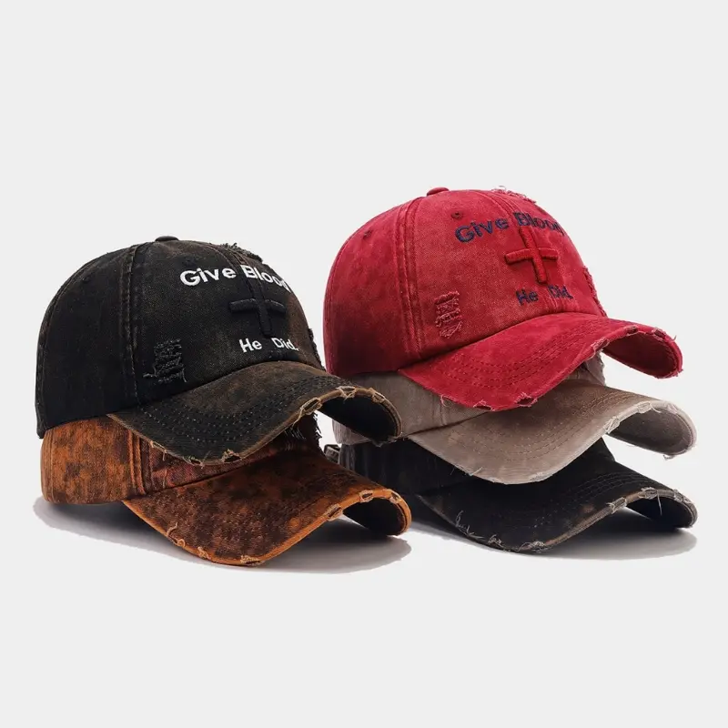 652F Distressed Baseball Hat With Letter Embroidery Adjustable Snapbacks Hat For Women Teens Music Festival And Daily Wear