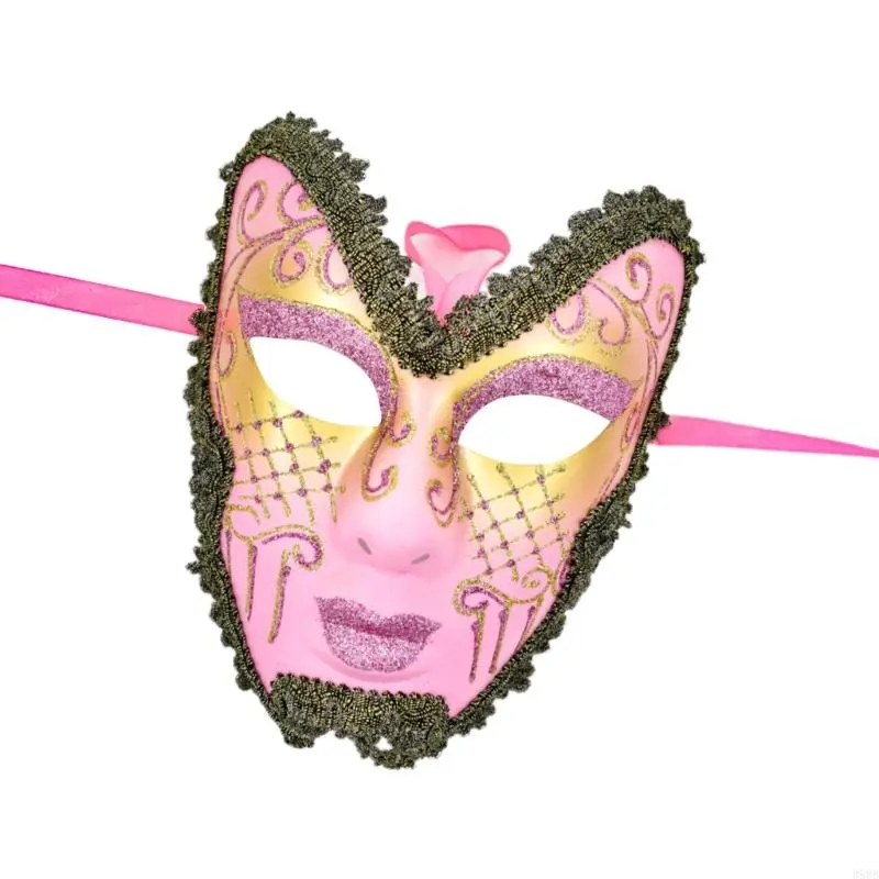 652F Masquerade Full Face Mask Masquerade Decoration Mask Costume Accsessory for Men Women Halloween Masquerade Proms Parties