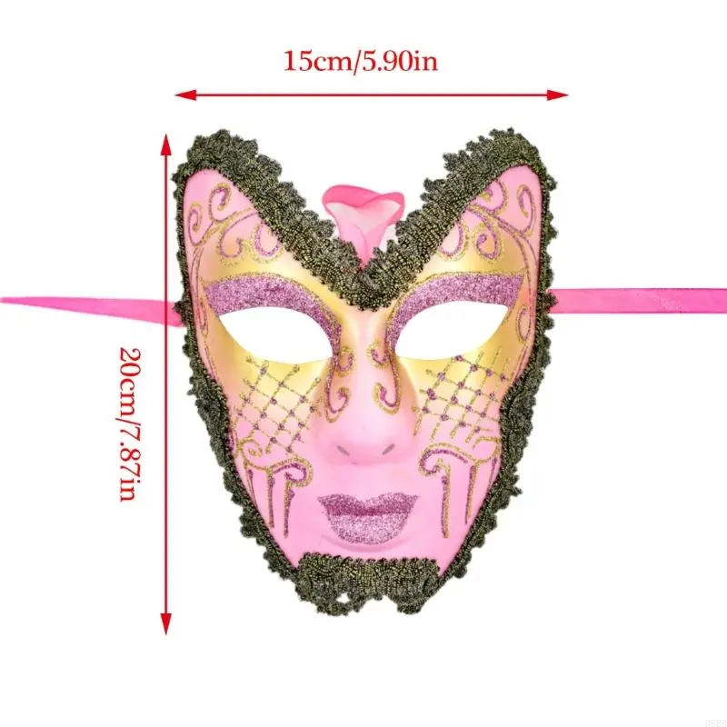 652F Masquerade Full Face Mask Masquerade Decoration Mask Costume Accsessory for Men Women Halloween Masquerade Proms Parties