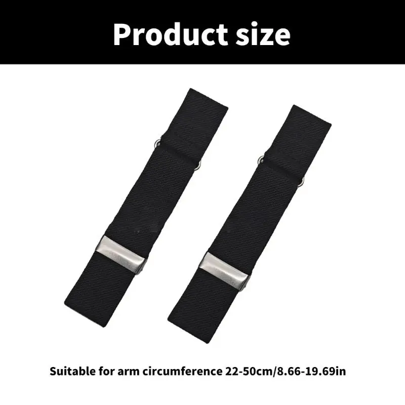 652F 2pack Black Elastics Arm Band Mens Sleeve Garters Holders Stripe Groom Shirt Arm Cuff for Stylish Men and Women