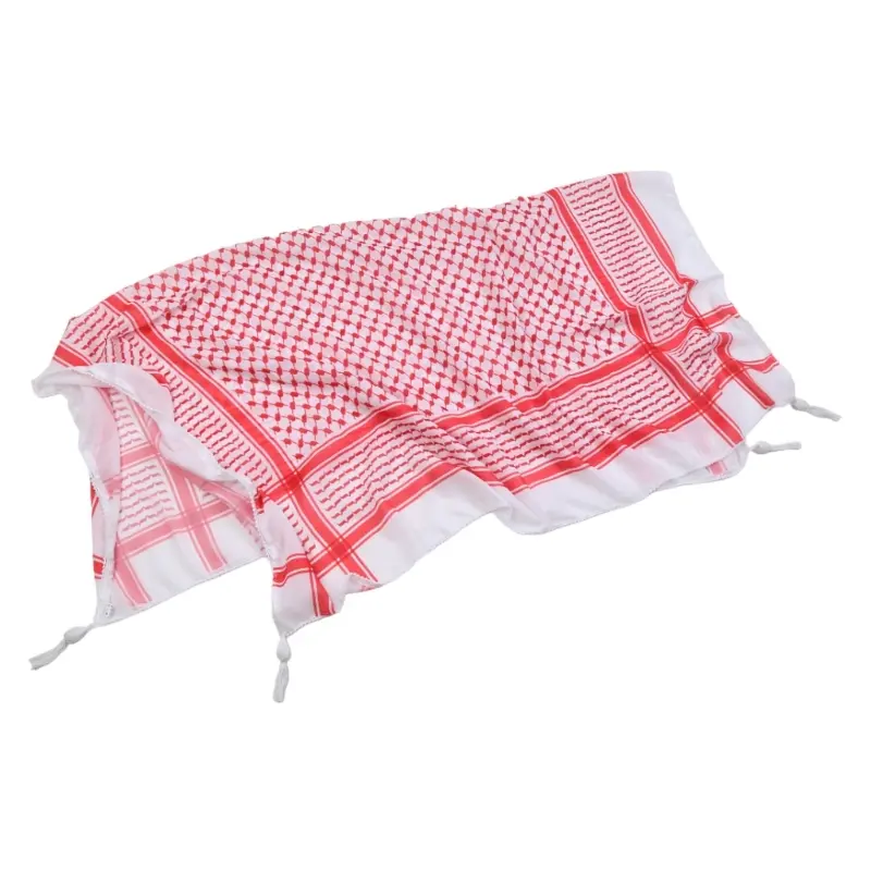 652F Arab Turban Keffiyeh Scarf  Muslim Hijab Military Shemagh Desert Scarf Keffiyeh Scarf Wrap for Men And Women