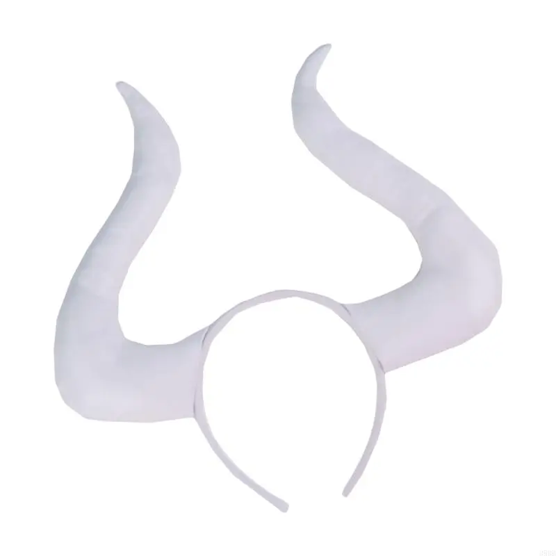652F Handmade Cattle Horn Headband Cattle Girls Cosplay Accessories Horns Fursuit Masquerade Halloween Cosplay Party