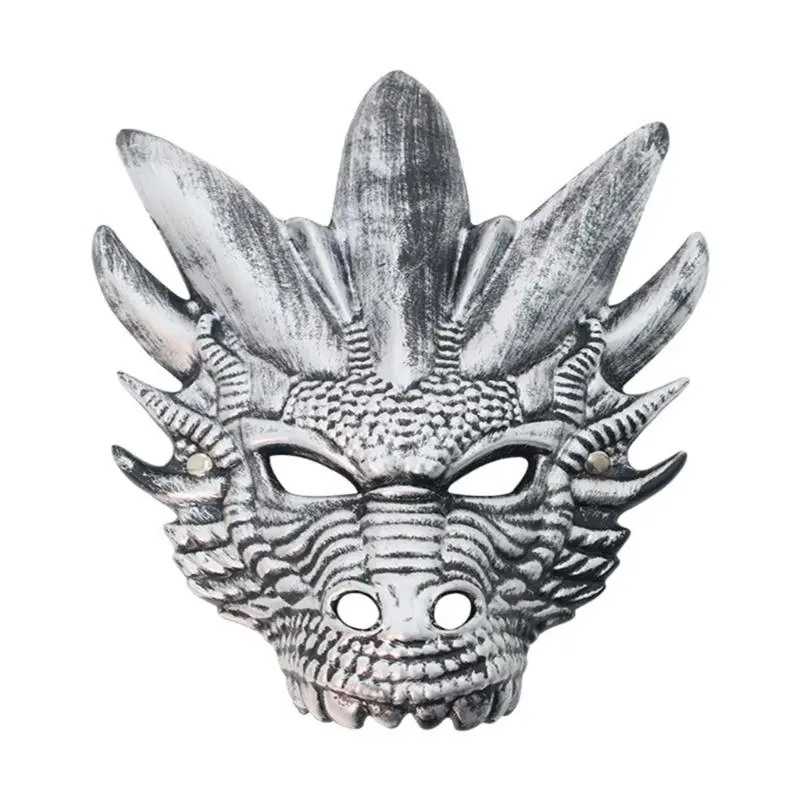 652F Dragon Head Mask for Women Men Masquerade Dragon Head Full Face Mask Halloween Animal Mask Halloween Cosplay Accessories